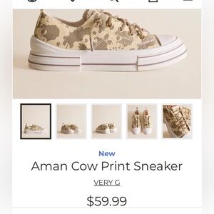 Very G women Aman Cow Print Sneaker - Beige Camouflage